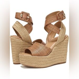 Sam Edelman Vaughn brown wedge sandals size 9